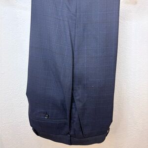 Bar III Navy Plaid Dress Pants - Tailored Mens Trousers